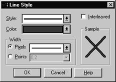 Выбор стиля линии